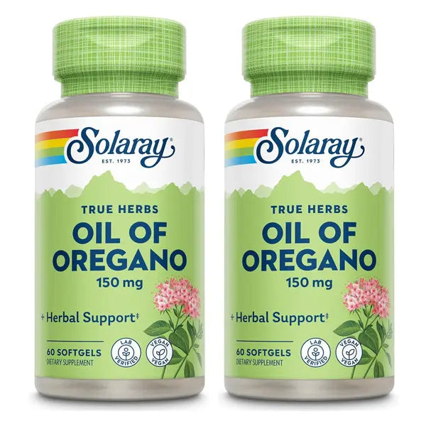 2 Pack - Solaray Oil of Oregano Softgels Extra Strength 60 Softgels Solaray